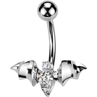 Titanium Belly Button Piercing bat zirconia Internally Threaded