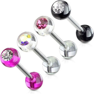 Barbell Sfera con zircone, 4 pezzi