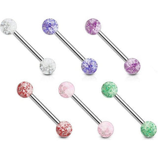 Barbell Acrylic Glitter Ball, 6  pieces