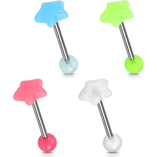 Barbell Star Glow in the Dark, 4  pieces
