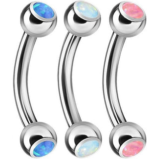 Kolczyk do brwi kulka opal, 3 sztuki