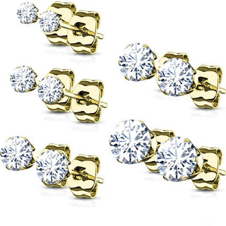 Zirconi e argento 5 coppie, 5 pezzi