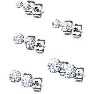 Cyrkonia srebrna 5 par, 5 pary