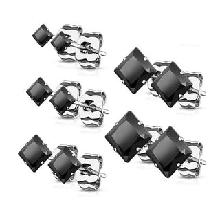 Zirconi quadrati 5 paia , 5 pezzi