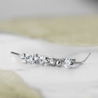 Nose L-Shape Set Zirconia Silver, 7  pieces