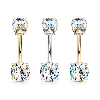 Belly Button Piercing Zirconia Internally Threaded, 3  pieces
