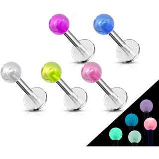 Labret Luminescente al buio, 5 pezzi
