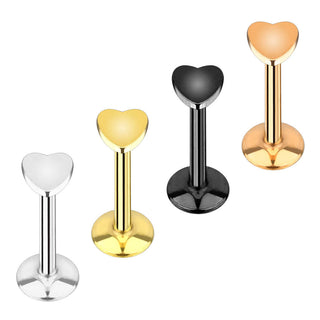 Labret Heart Internally Threaded, 4  pieces