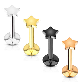 Labret Star Internally Threaded, 4  pieces