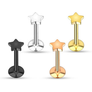 Labret Star Internally Threaded, 4  pieces