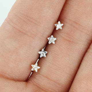 Labret Star Zirconia Internally Threaded, 4  pieces
