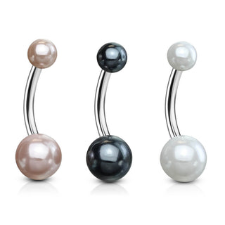 Belly Button Piercing Pearls, 3  pieces