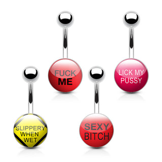 Belly Button Piercing Set Logo, 4  pieces