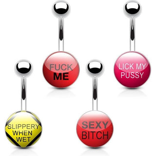 Belly Button Piercing Set Logo, 4  pieces