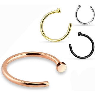 Otwarte kółko do nosa z płaskim kółkiem, 4 sztuki