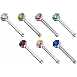 Stud Nasale Argento e zircone tondo, 7 pezzi
