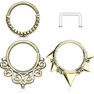Piercing Septum  Retainers/Anelli Pieghevole, 3 pezzi