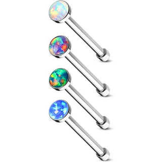 Nose Stud Opal Silver, 4  pieces