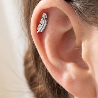 Feather Piercings – selection on linen