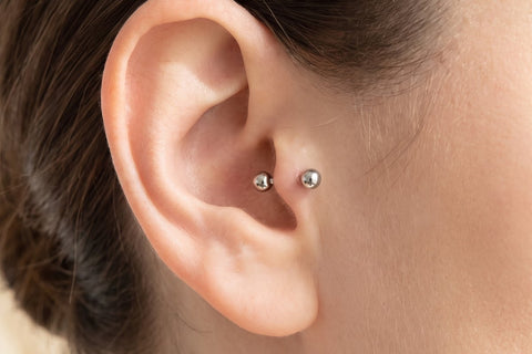 Silver Tragus Piercing