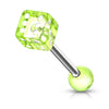 Zungenpiercing Acryl Würfel