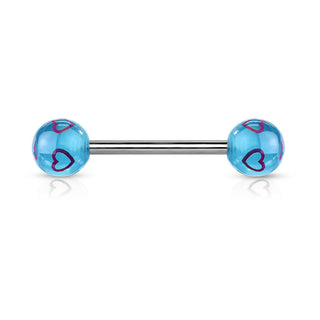 Barbell Acrylic Heart Ballls