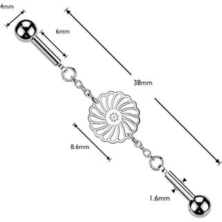 Industrial Barbell centered sunflower connector chain