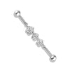 Industrial Barbell 3 Flowers Zirconia