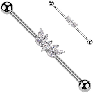 Barbell Industrial Ventaglio zirconi taglio marquise