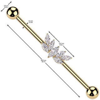 Barbell Industrial Ventaglio zirconi taglio marquise