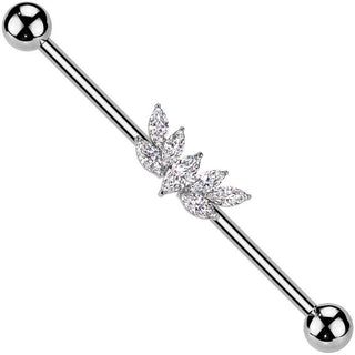 Industrial Barbell fan zirconia marquise cut