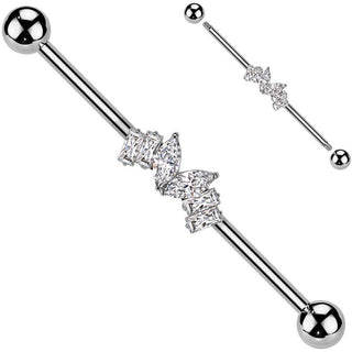 Barbell Industrial Zirconi taglio marquise taglio baguette