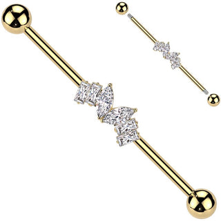 Barbell Industrial Zirconi taglio marquise taglio baguette
