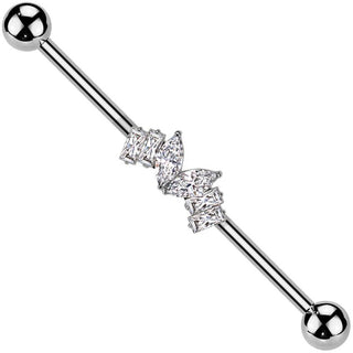 Barbell Industrial Zirconi taglio marquise taglio baguette