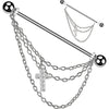 Barbell Industrial Croce zirconi catena pendente