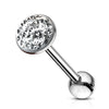 Zungenpiercing Zirkonia Rund