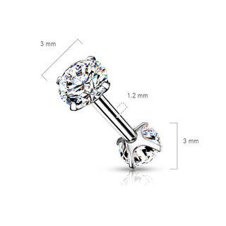 Barbell Ball 2 Zirconia Internally Threaded
