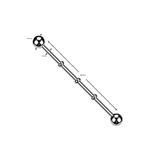 Industrial Barbell Notched Silver