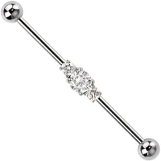 Industrial Barbell Ball Silver 3 Zirconia