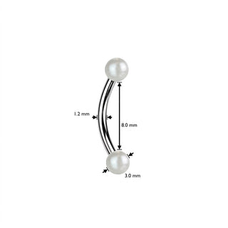 Eyebrow Piercing Acrylic Ball Pearlish Coat