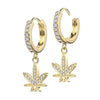 Hemp Leaf dangle Zirconia Clicker