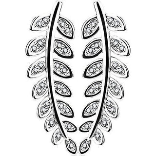 Ear Crawler Blätter Silber Zirkonia