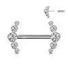 Solid Gold 14 Carat Nipple Piercing 5 Zirconia Push-In