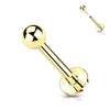 Solid Gold 14 Carat Labret Ball Push-In