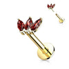 Or 14kt Labret Marquise 3 Zircone Enfoncer