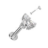 Or 14kt Labret Marquise 3 Zircone Enfoncer