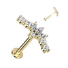 Or 14kt Labret Marquise Zircone Enfoncer