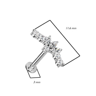 Or 14kt Labret Marquise Zircone Enfoncer