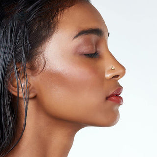 14 Karat Gold Labret Neumond flach Nasenpiercing Push-In