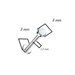 Or 14kt Labret Opale Filetage Interne